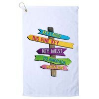Florida Keys Totem Largo Islamorada Key West Sign Post Golf Towel