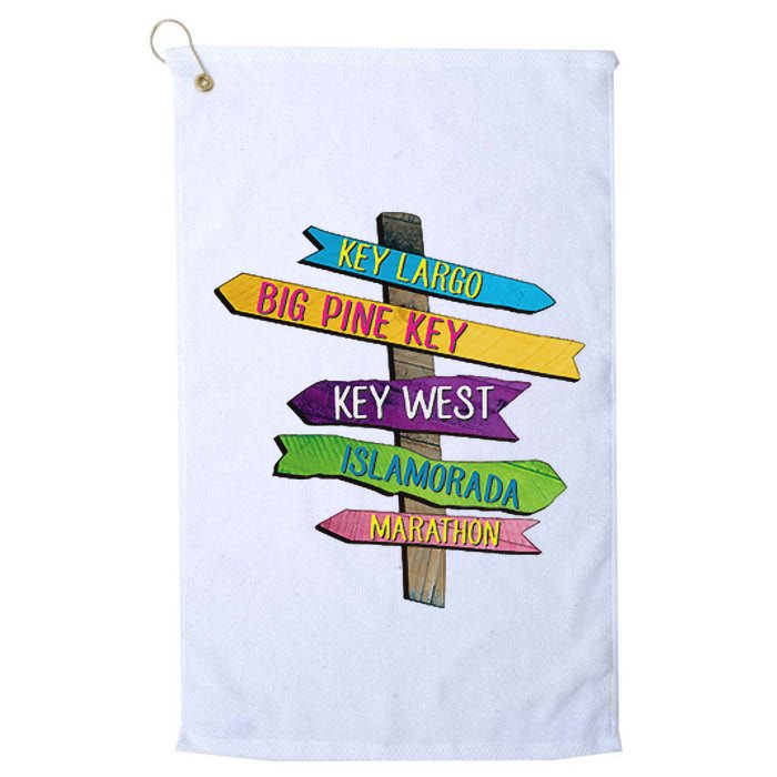 Florida Keys Totem Largo Islamorada Key West Sign Post Golf Towel