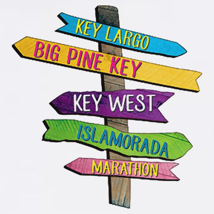 Florida Keys Totem Largo Islamorada Key West Sign Post Golf Towel