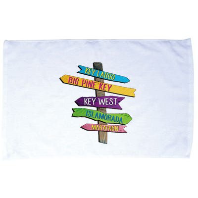 Florida Keys Totem Largo Islamorada Key West Sign Post Microfiber Hand Towel