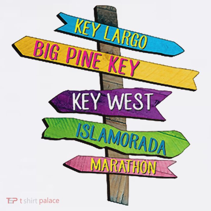 Florida Keys Totem Largo Islamorada Key West Sign Post Womens T-Shirt