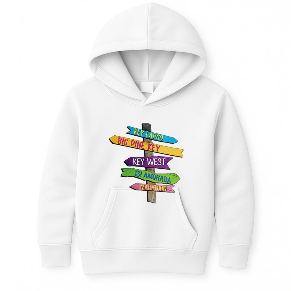 Florida Keys Totem Largo Islamorada Key West Sign Post Kids Hoodie