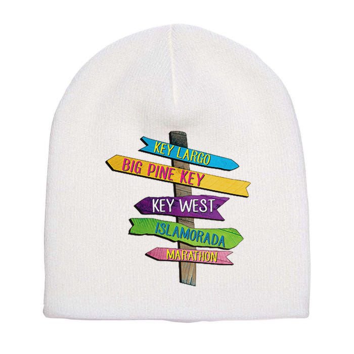 Florida Keys Totem Largo Islamorada Key West Sign Post Short Acrylic Beanie