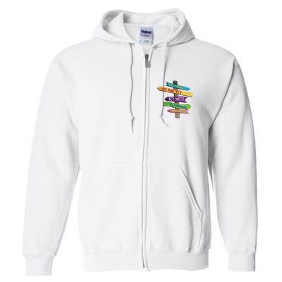 Florida Keys Totem Largo Islamorada Key West Sign Post Full Zip Hoodie