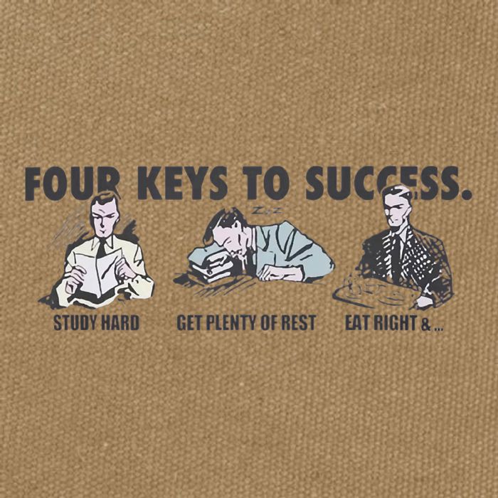 Four Keys To Success Cotton Canvas Backpack