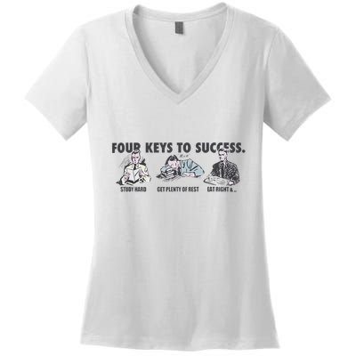 Four Keys To Success Women's V-Neck T-Shirt