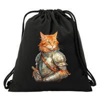 Feline Knight Templar The Crusader Cat Drawstring Bag