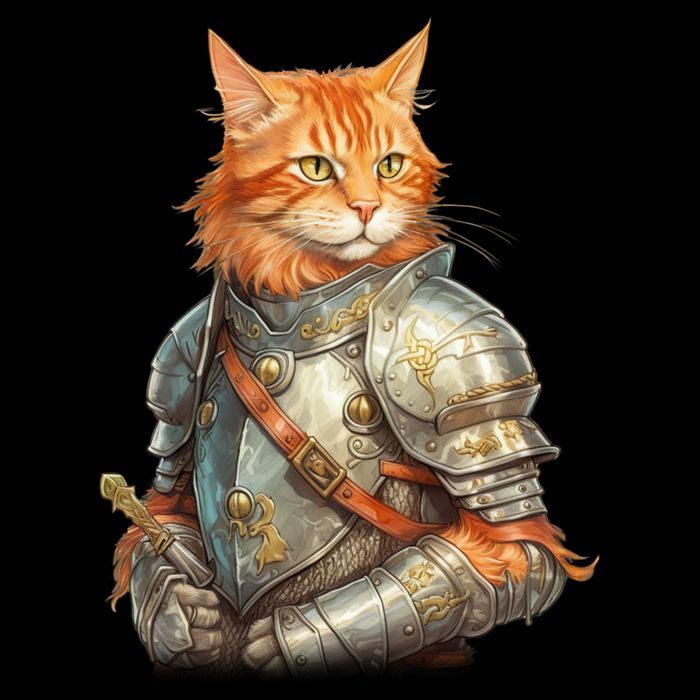 Feline Knight Templar The Crusader Cat Drawstring Bag