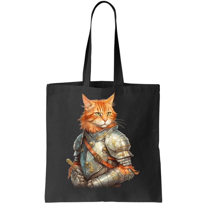 Feline Knight Templar The Crusader Cat Tote Bag