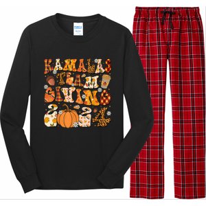 Funny Kamala Team Giving Thanksgiving 2024 Matching Long Sleeve Pajama Set