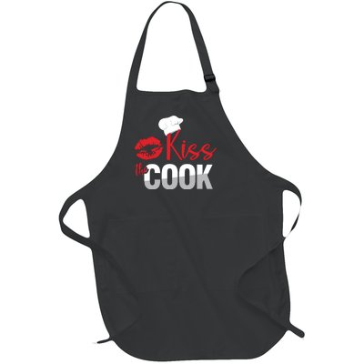 Funny Kiss The Culinary Chef Cook Baker Gift Full-Length Apron With Pockets