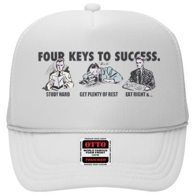 Four Keys To Success High Crown Mesh Back Trucker Hat