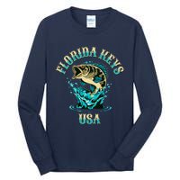 Florida Keys Usa Fishing Design On Front And Back Tall Long Sleeve T-Shirt