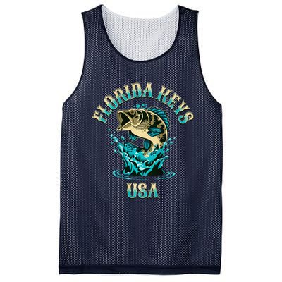 Florida Keys Usa Fishing Design On Front And Back Mesh Reversible Basketball Jersey Tank