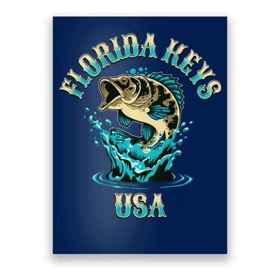 Florida Keys Usa Fishing Design On Front And Back Poster