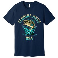 Florida Keys Usa Fishing Design On Front And Back Premium T-Shirt