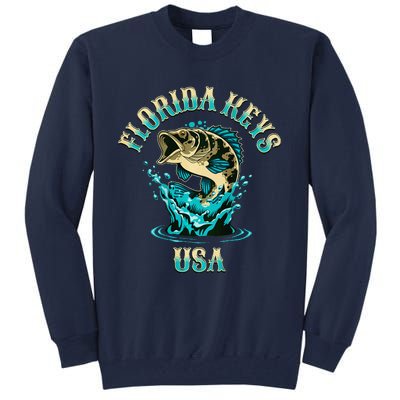 Florida Keys Usa Fishing Design On Front And Back Tall Sweatshirt