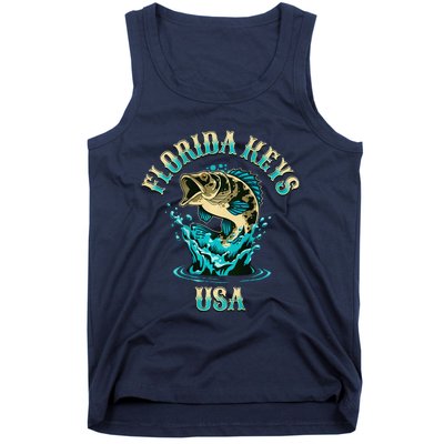 Florida Keys Usa Fishing Design On Front And Back Tank Top