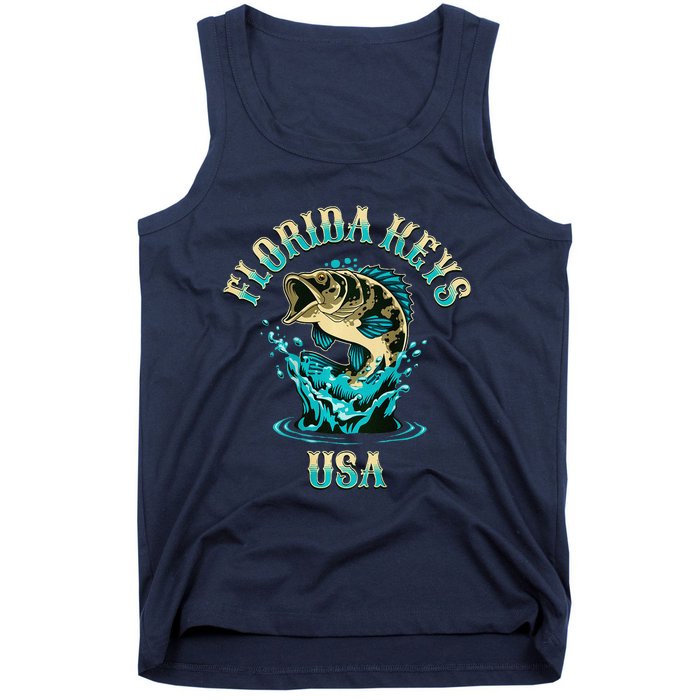 Florida Keys Usa Fishing Design On Front And Back Tank Top