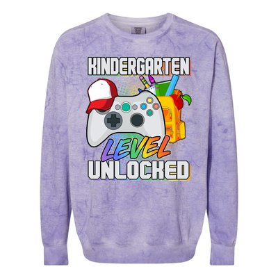 Funny Kindergarten Unlocked Video Gamer Colorblast Crewneck Sweatshirt