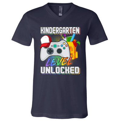 Funny Kindergarten Unlocked Video Gamer V-Neck T-Shirt