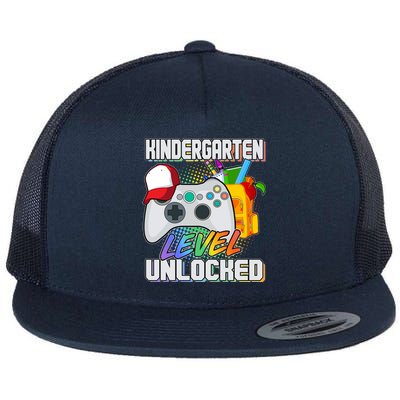 Funny Kindergarten Unlocked Video Gamer Flat Bill Trucker Hat