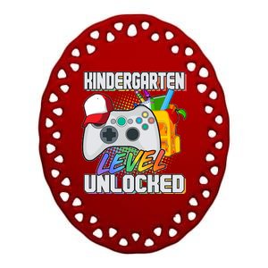 Funny Kindergarten Unlocked Video Gamer Ceramic Oval Ornament