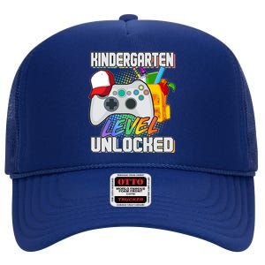 Funny Kindergarten Unlocked Video Gamer High Crown Mesh Back Trucker Hat