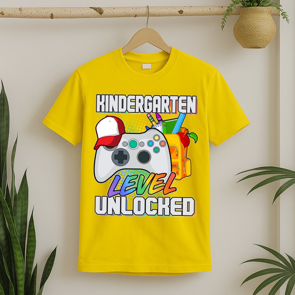 Funny Kindergarten Unlocked Video Gamer T-Shirt