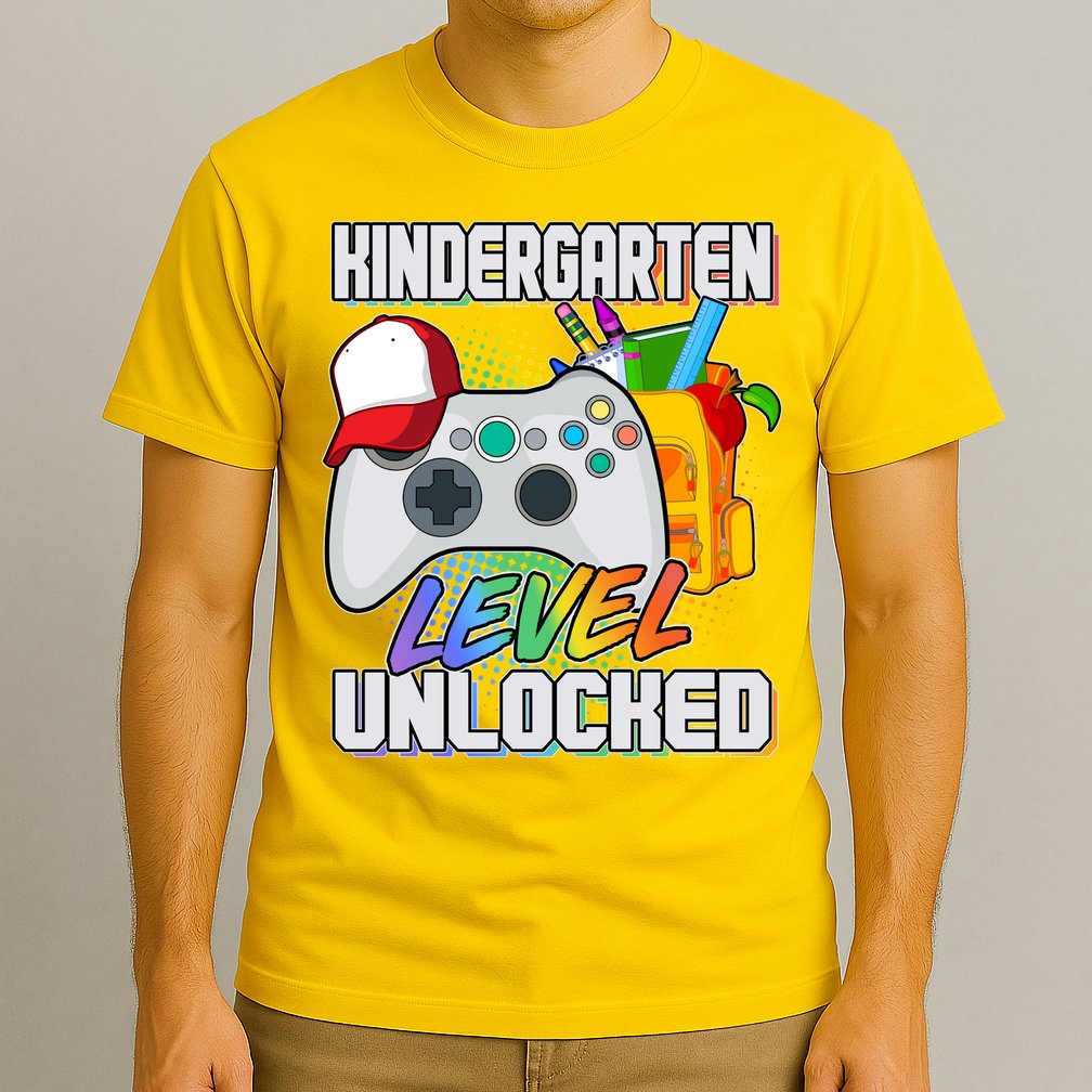 Funny Kindergarten Unlocked Video Gamer T-Shirt