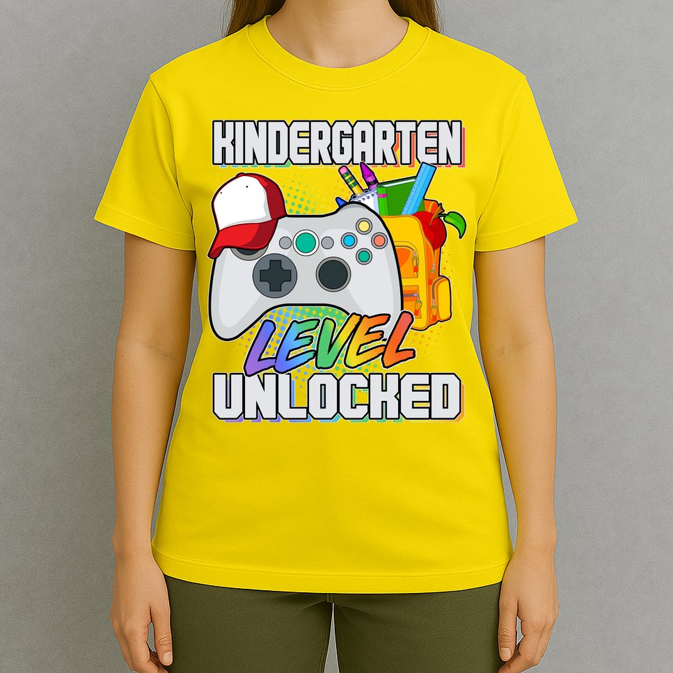 Funny Kindergarten Unlocked Video Gamer T-Shirt