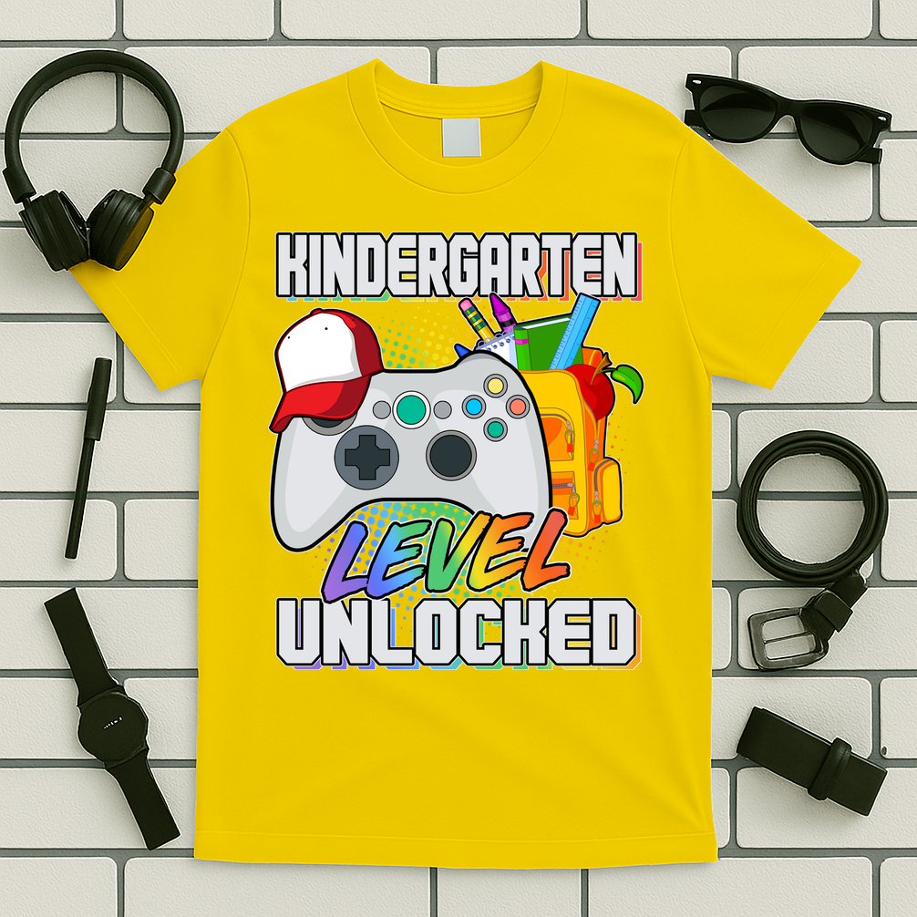 Funny Kindergarten Unlocked Video Gamer T-Shirt