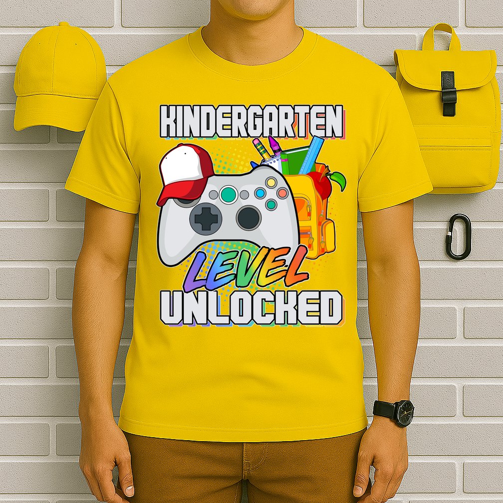 Funny Kindergarten Unlocked Video Gamer T-Shirt