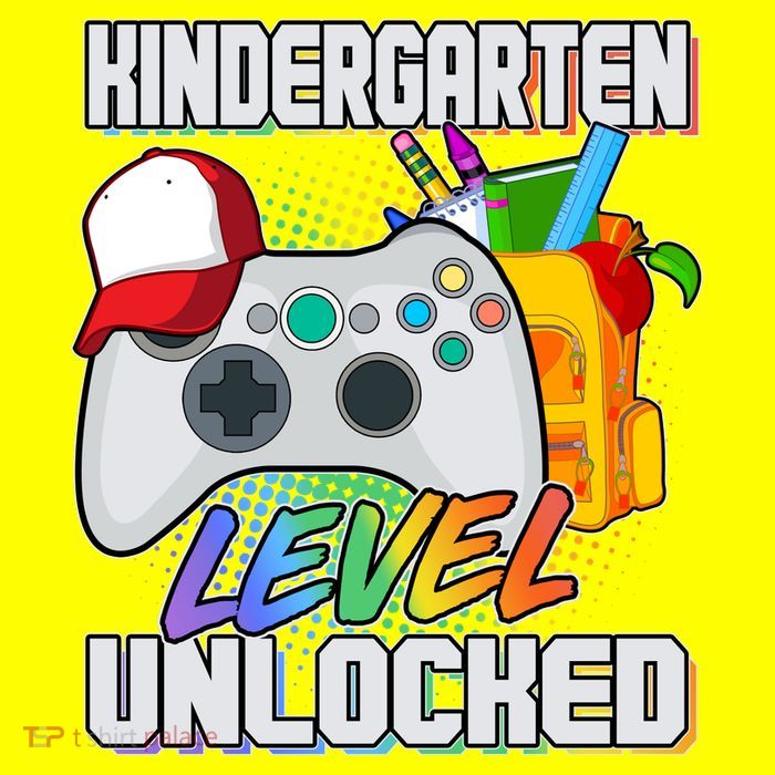 Funny Kindergarten Unlocked Video Gamer Kids T-Shirt