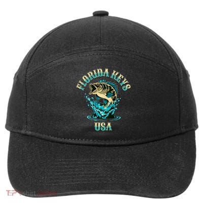Florida Keys Usa Fishing 7-Panel Snapback Hat
