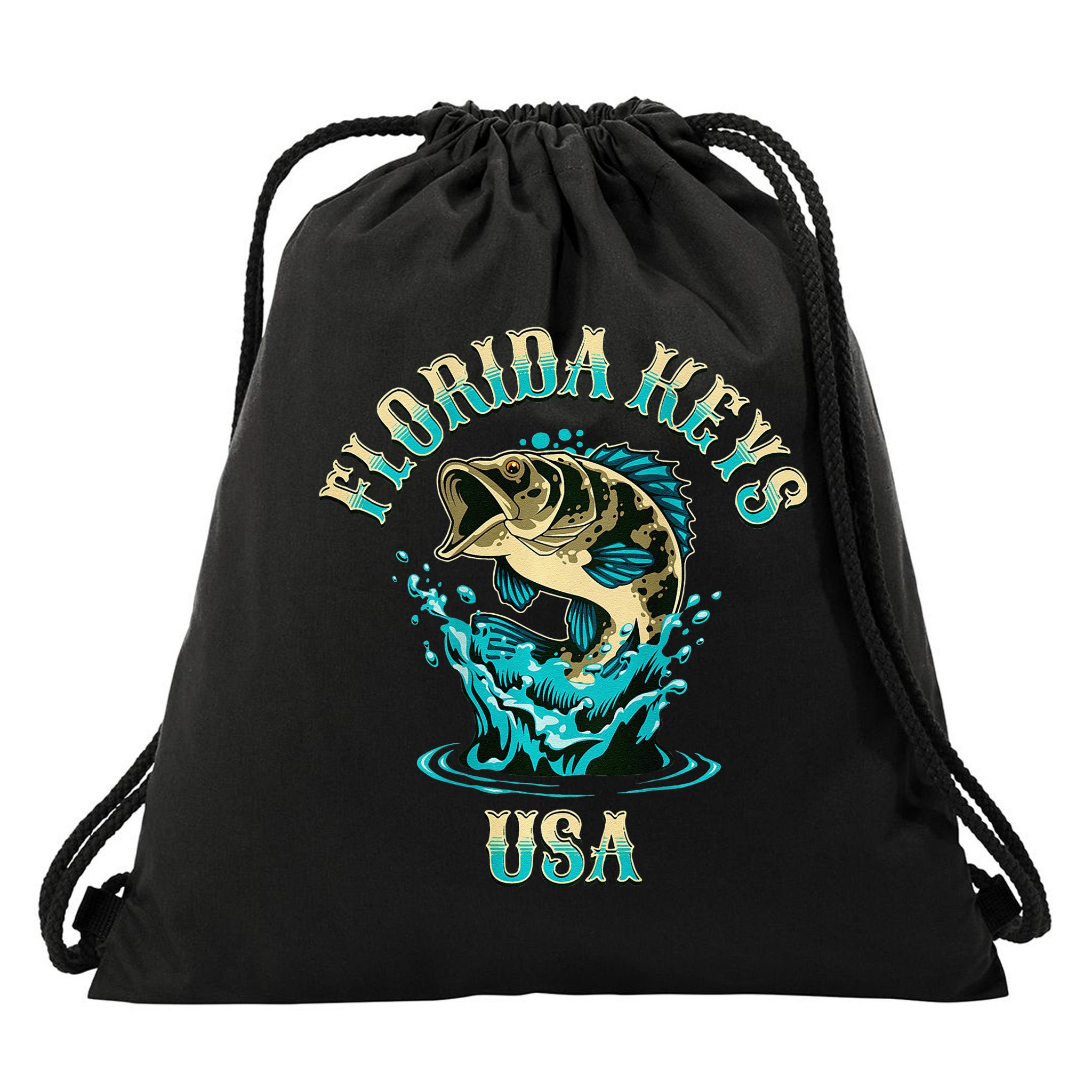 Florida Keys Usa Fishing Drawstring Bag