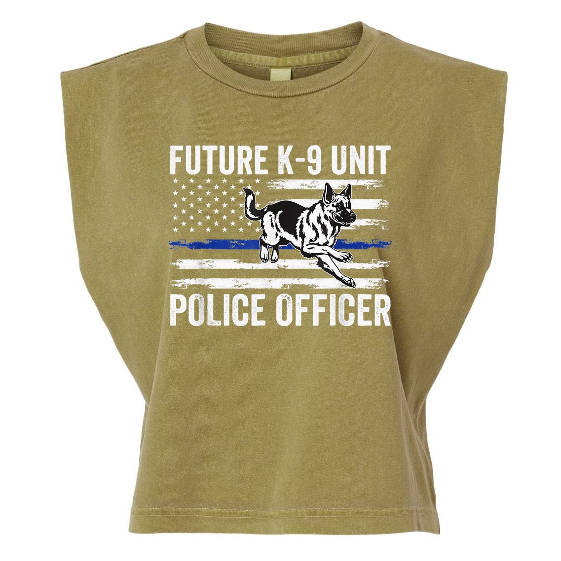 Future K9 Unit Police Officer Proud Law Enforcement Garment-Dyed Women's Muscle Tee