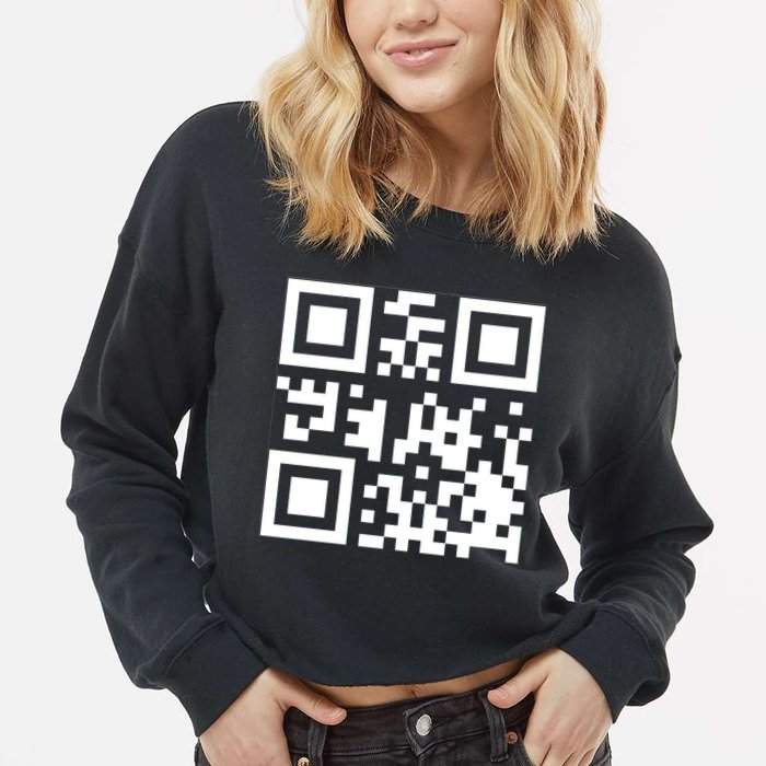 Fuc K You Q R Code Cropped Pullover Crew