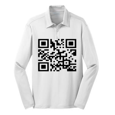 Fuc K You Q R Code Funny Silk Touch Performance Long Sleeve Polo