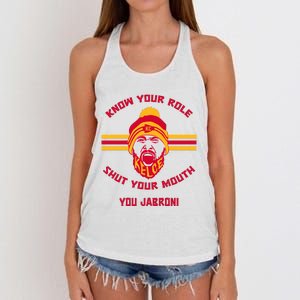 Funny Know Your Role And Shut Your Mouth Women's Knotted Racerback Tank