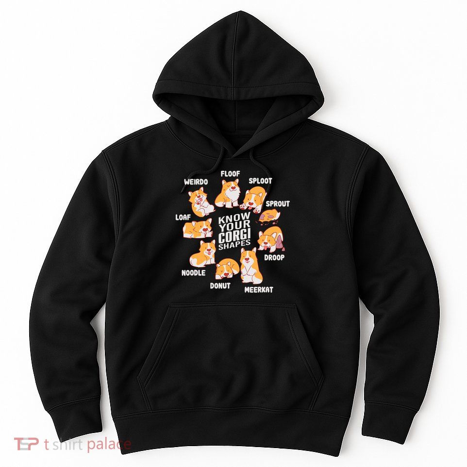 Funny Know Your Corgi Shapes Cute Welsh Dog Lover Hoodie