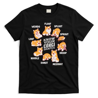 Funny Know Your Corgi Shapes Cute Welsh Dog Lover T-Shirt