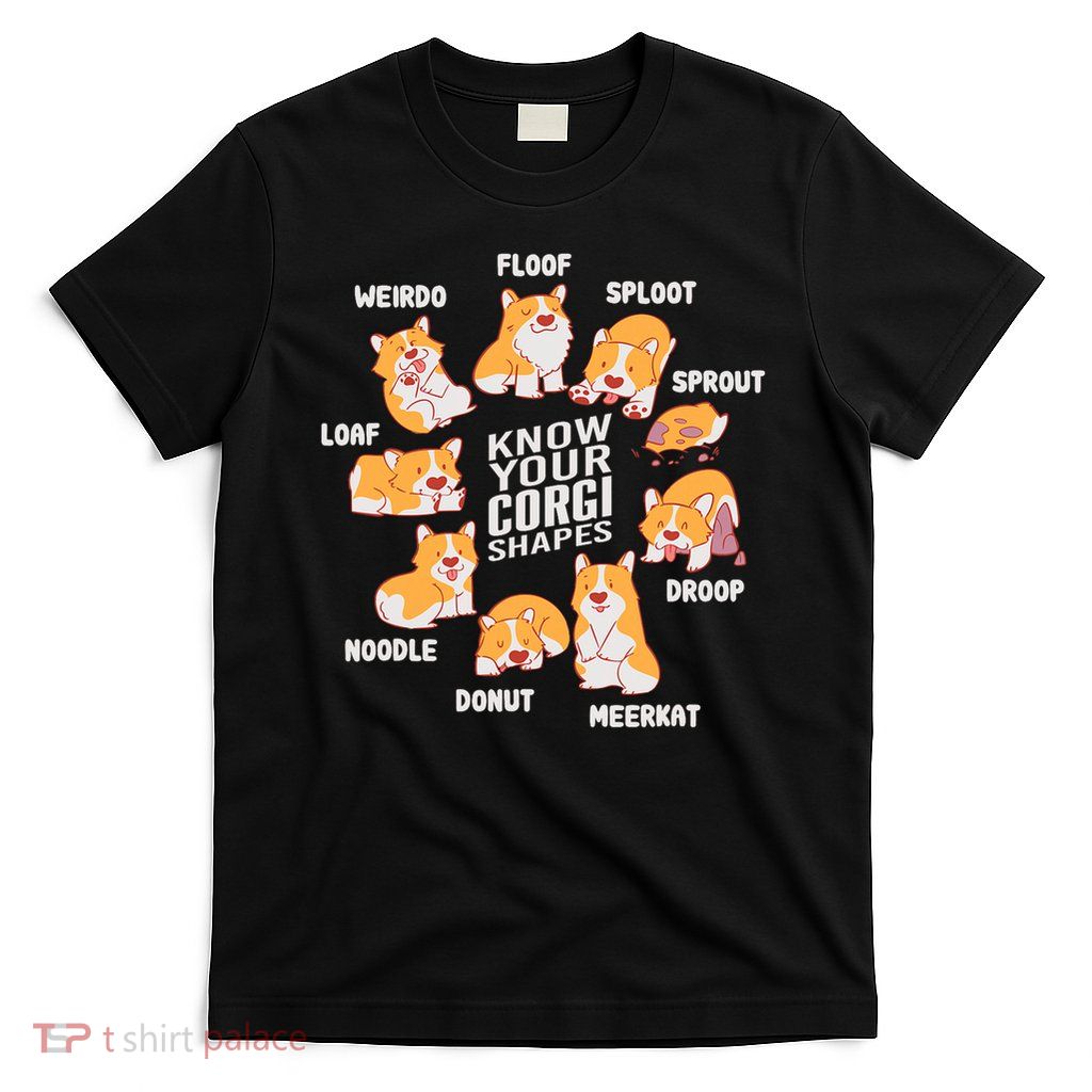 Funny Know Your Corgi Shapes Cute Welsh Dog Lover T-Shirt