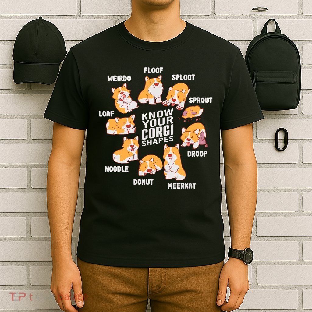 Funny Know Your Corgi Shapes Cute Welsh Dog Lover T-Shirt