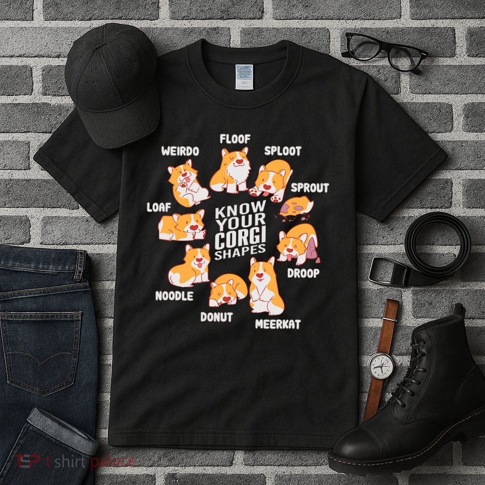 Funny Know Your Corgi Shapes Cute Welsh Dog Lover Tall T-Shirt