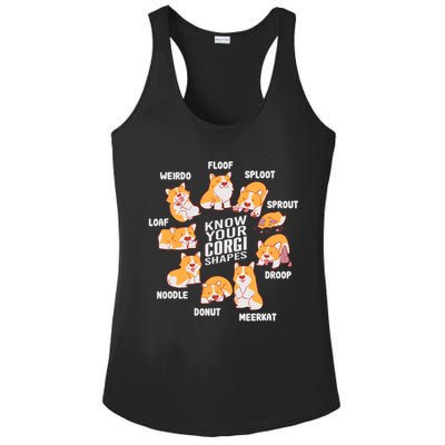 Funny Know Your Corgi Shapes Cute Welsh Dog Lover Ladies PosiCharge Competitor Racerback Tank