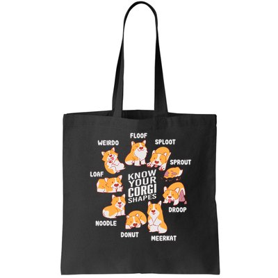 Funny Know Your Corgi Shapes Cute Welsh Dog Lover Bag