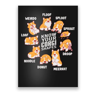 Funny Know Your Corgi Shapes Cute Welsh Dog Lover Poster