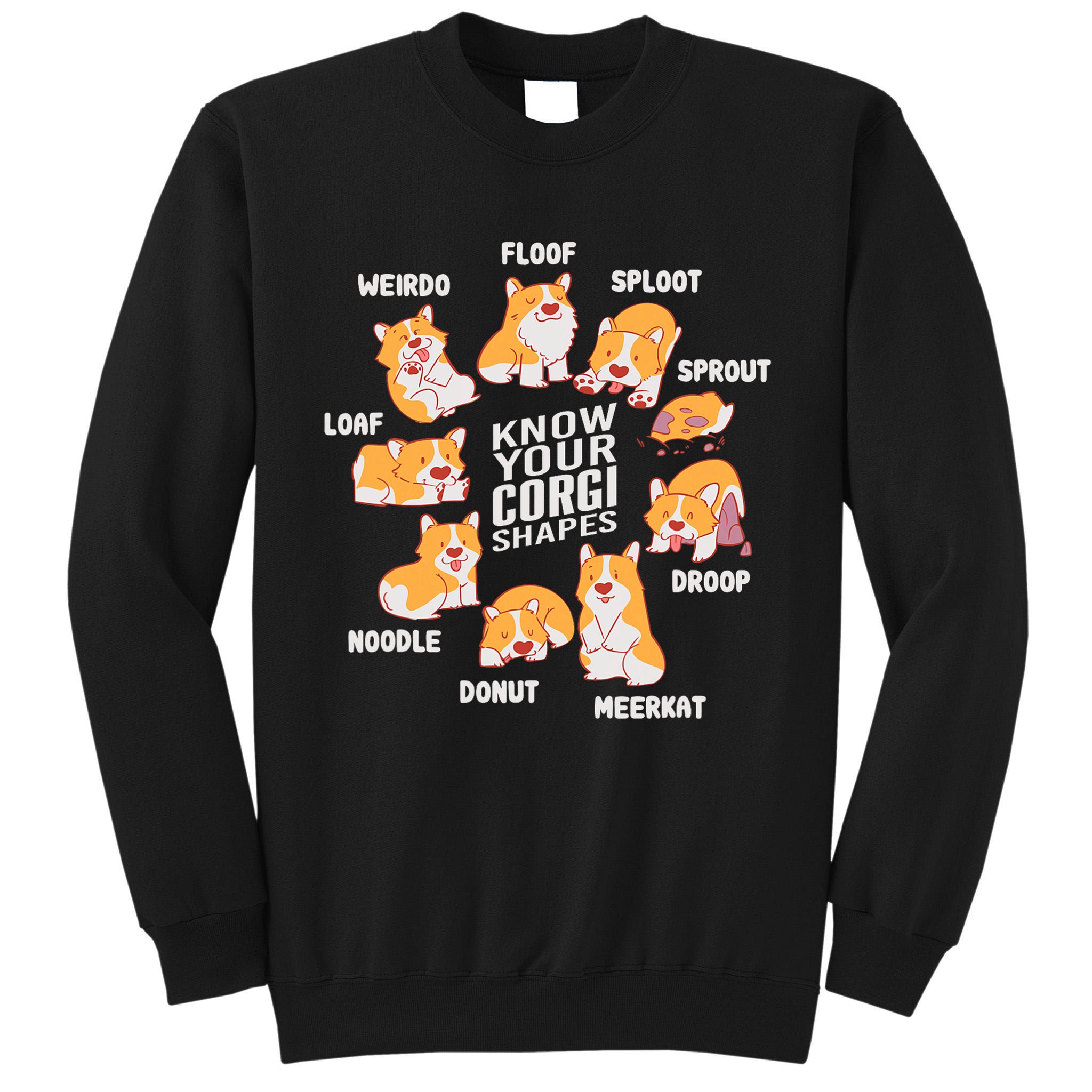 Funny Know Your Corgi Shapes Cute Welsh Dog Lover Tall Sweatshirt