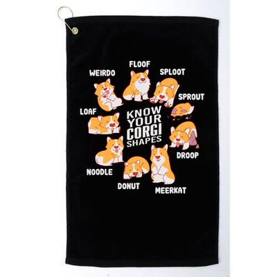 Funny Know Your Corgi Shapes Cute Welsh Dog Lover Golf Towel